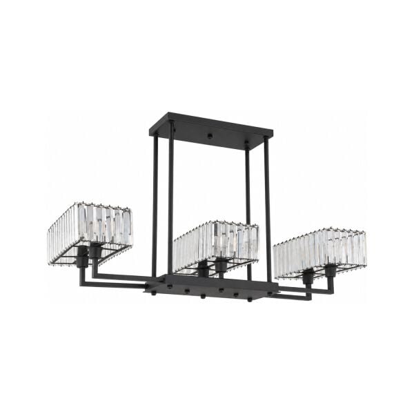 Brambles 6'lı Siyah Kristalli Taşlı Modern Tasarım Kristal Salon Avize