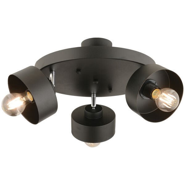 Meriç 3'lü Siyah Plafonyer Modern Retro Genç Odası Mutfak Salon Avize