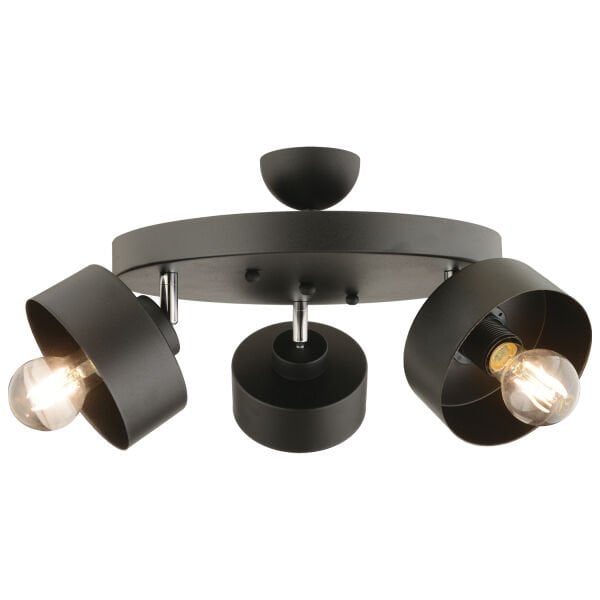 Meriç 3'lü Siyah Plafonyer Modern Retro Genç Odası Mutfak Salon Avize