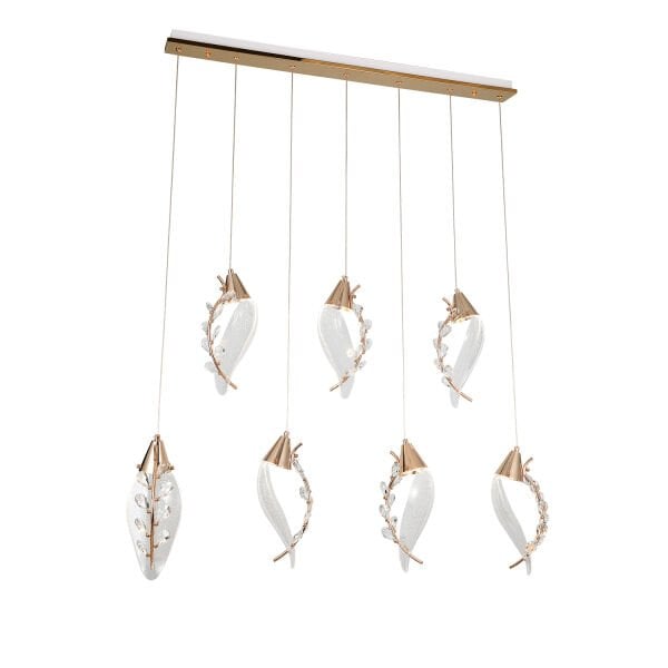 Ardea 7'li Gold Sıralı Sarkıt Salon Led Avize