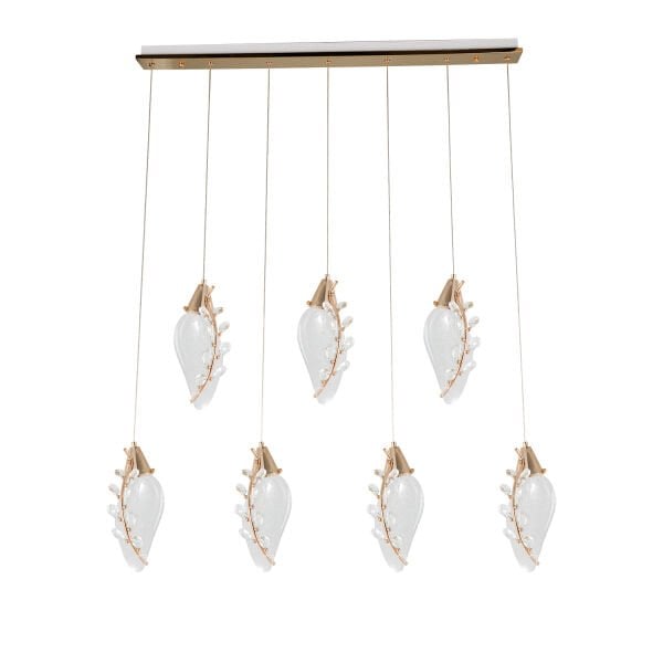 Ardea 7'li Gold Sıralı Sarkıt Salon Led Avize