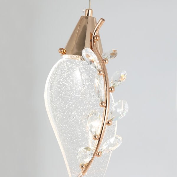 Ardea 7'li Gold Sıralı Sarkıt Salon Led Avize