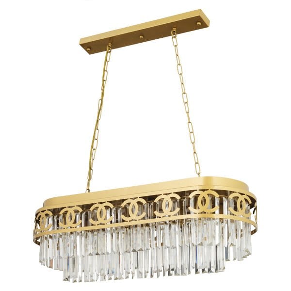 Varnum Eskitme Kristalli Taşlı Modern Tasarım Yemek Masası Üstü Kristal Salon Avize