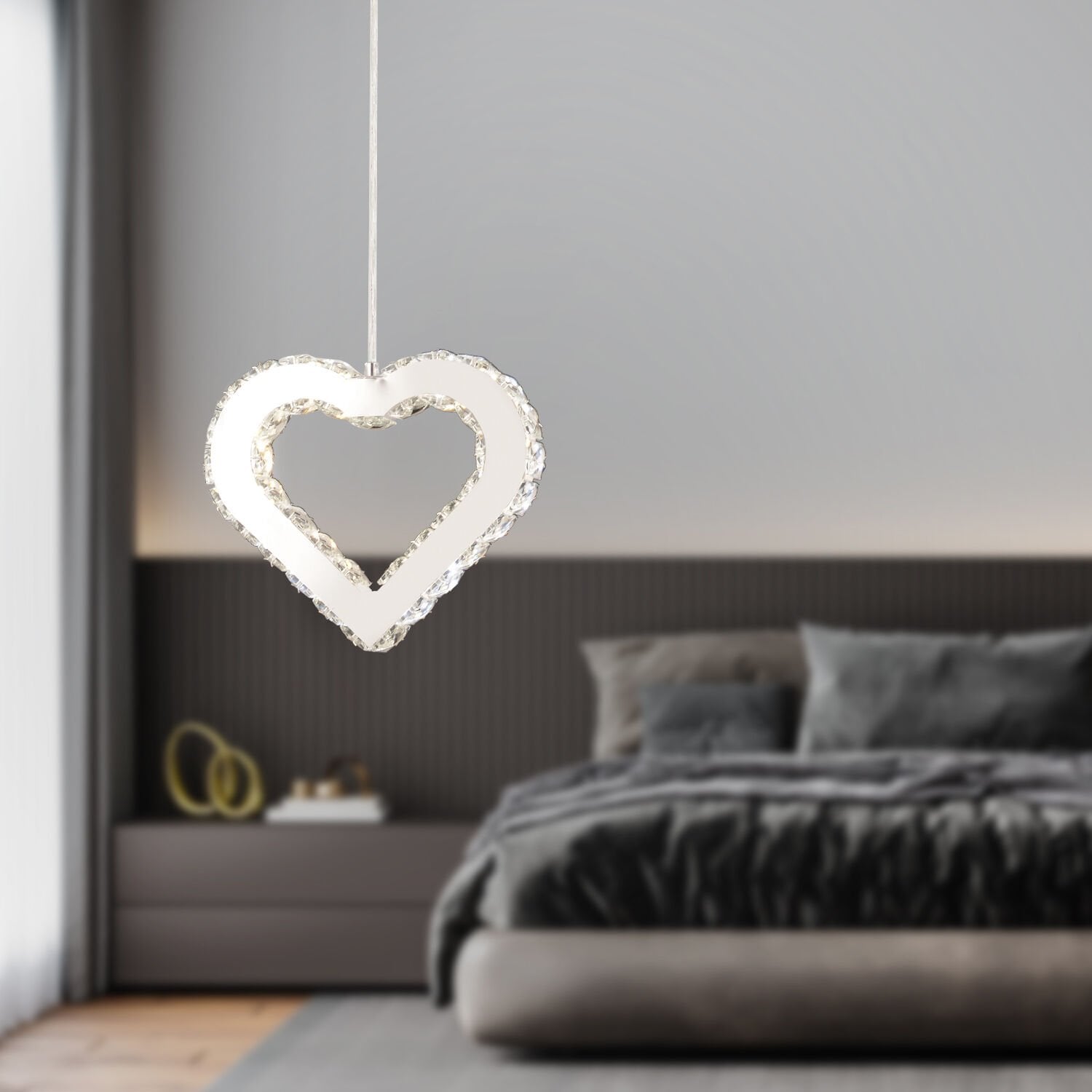 Evin Kalp Krom Kaplamalı Kristalli Taşlı Modern Tasarım  Kristal  Salon Avize