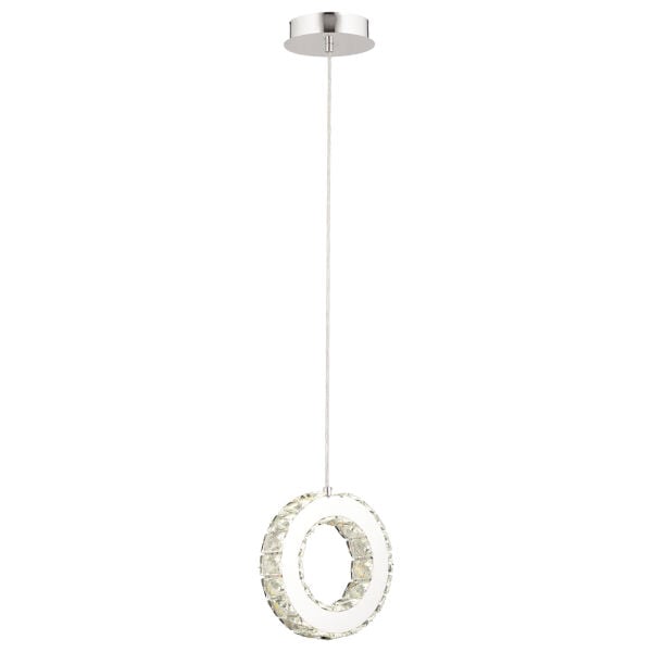 Akanay Tekli Krom Ledli 3 Renkli Sarkıt Kristalli Taşlı Modern Tasarım Led Kristal Top Salon Avize
