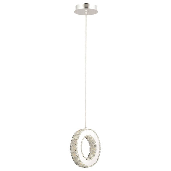 Akanay Tekli Krom Ledli 3 Renkli Sarkıt Kristalli Taşlı Modern Tasarım Led Kristal Top Salon Avize