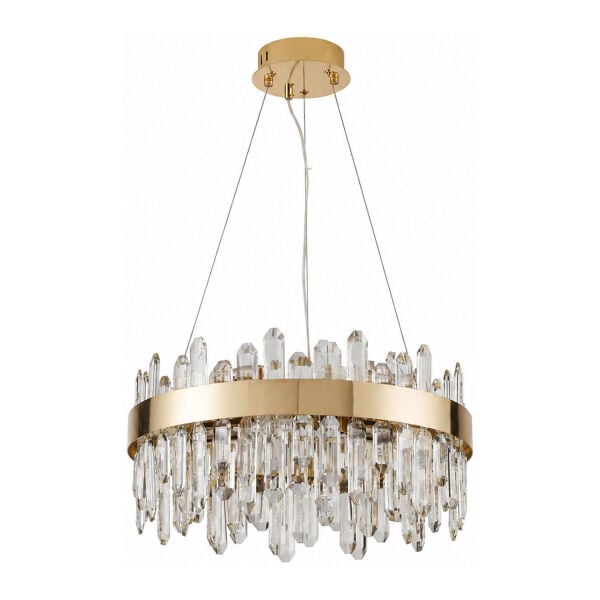 Linfred 50'lik Gold Kristal Taşlı Modern Salon Avize