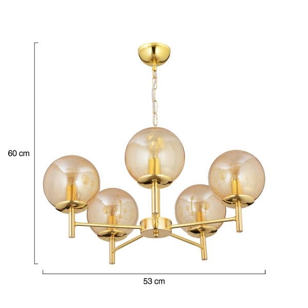 Minar 5Li Gold Kaplama Modern Yatak odası Salon Avize
