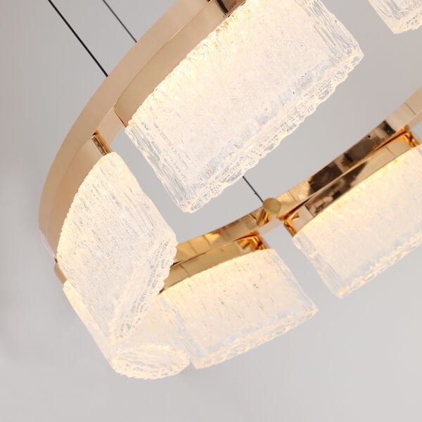 Rosae 50'lik Gold Krisatal Yuvarlak Sarkıt Salon Led Avize