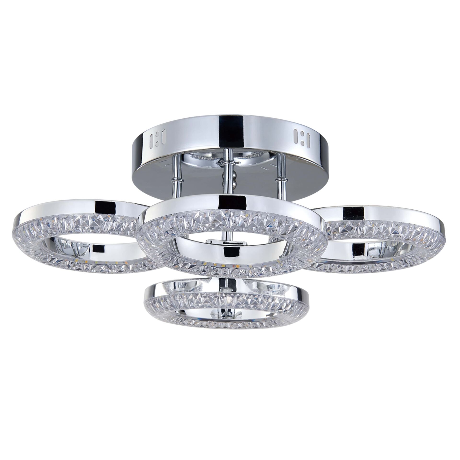 Oylum 4'lü Krom 24 Watt Kristalli Koridor Salon Led Plafonyer Avize