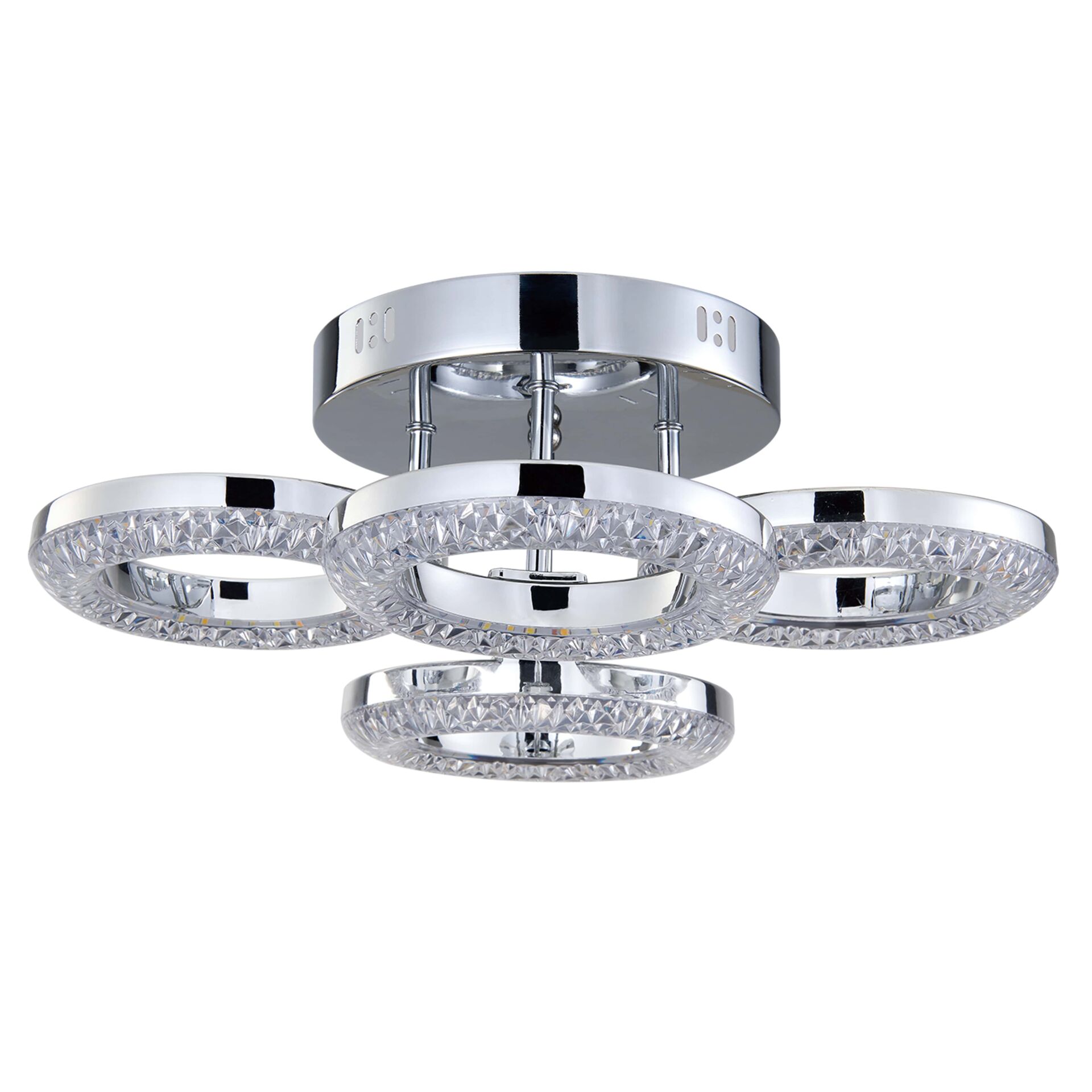 Oylum 4'lü Krom 24 Watt Kristalli Koridor Salon Led Plafonyer Avize