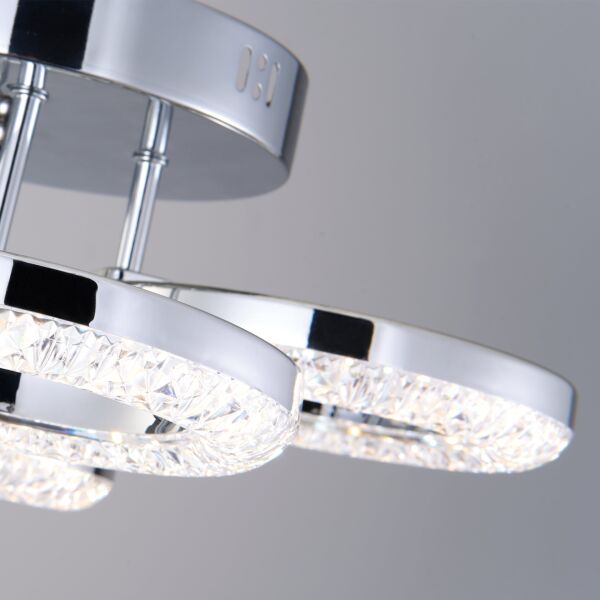 Oylum 4'lü Krom 24 Watt Kristalli Koridor Salon Led Plafonyer Avize