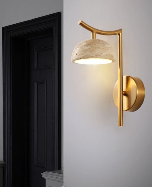 Caelis Mermer Desenli Traverten Modern Salon Led Aplik