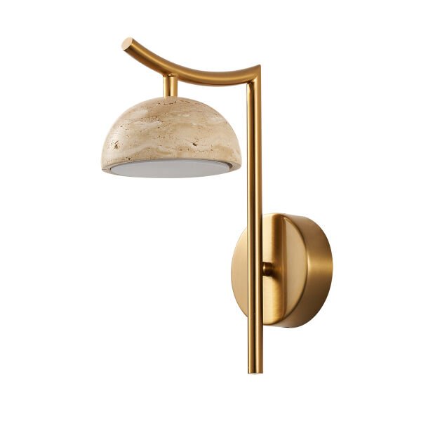 Caelis Mermer Desenli Traverten Modern Salon Led Aplik