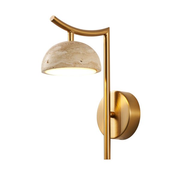 Caelis Mermer Desenli Traverten Modern Salon Led Aplik