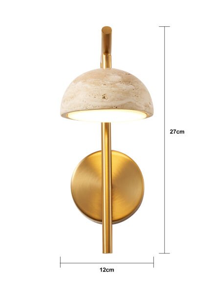 Caelis Mermer Desenli Traverten Modern Salon Led Aplik