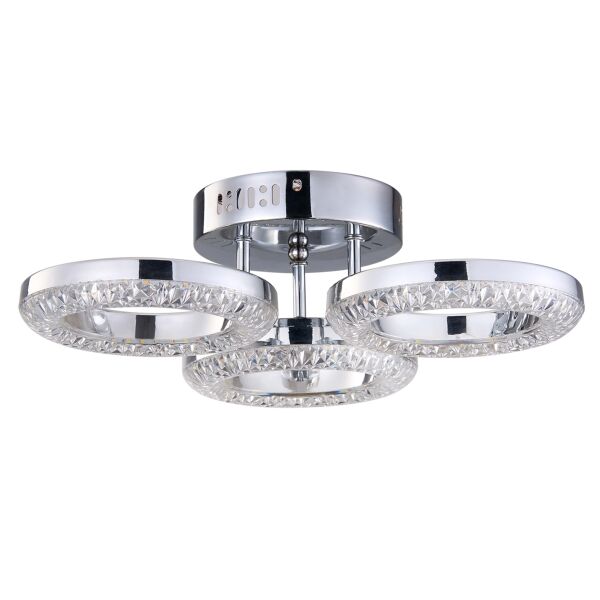 Oylum 3'lü Krom 24 Watt Kristalli Koridor Salon Led Plafonyer Avize