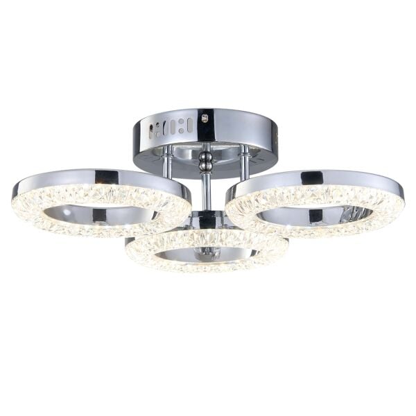 Oylum 3'lü Krom 24 Watt Kristalli Koridor Salon Led Plafonyer Avize