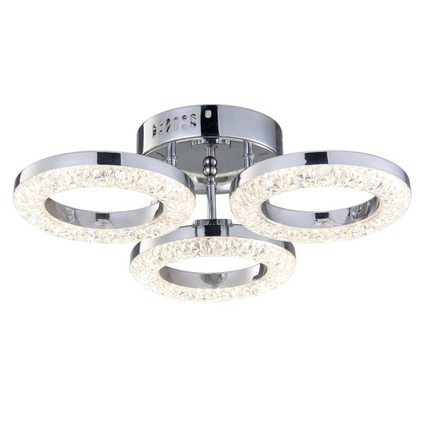 Oylum 3'lü Krom 24 Watt Kristalli Koridor Salon Led Plafonyer Avize