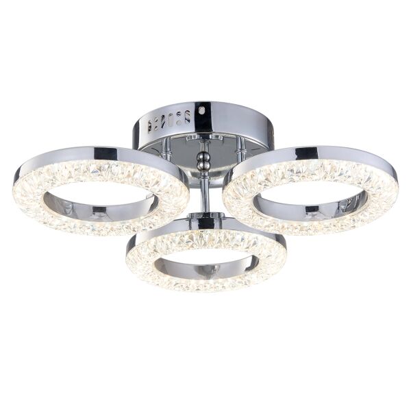 Oylum 3'lü Krom 24 Watt Kristalli Koridor Salon Led Plafonyer Avize
