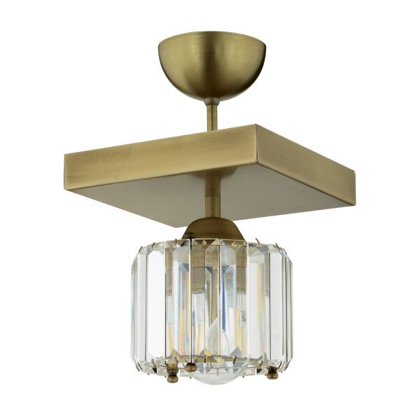 Sabrina Tekli Eskitme Plafonyer Kristalli Taşlı Modern Tasarım Kristal Salon Avize