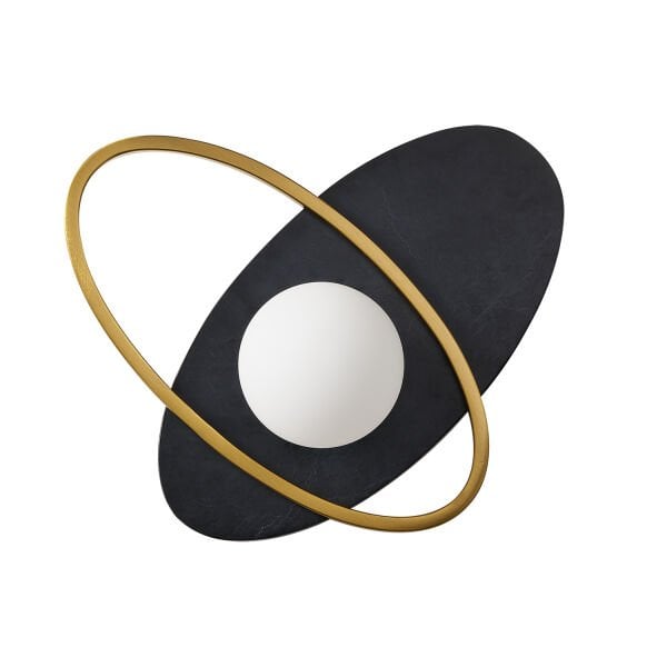 Lumora Mermer Desenli Siyah Modern Salon Aplik