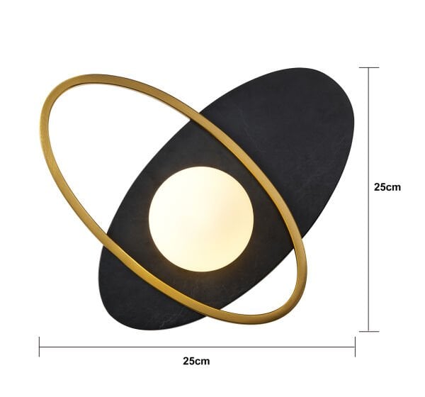 Lumora Mermer Desenli Siyah Modern Salon Aplik