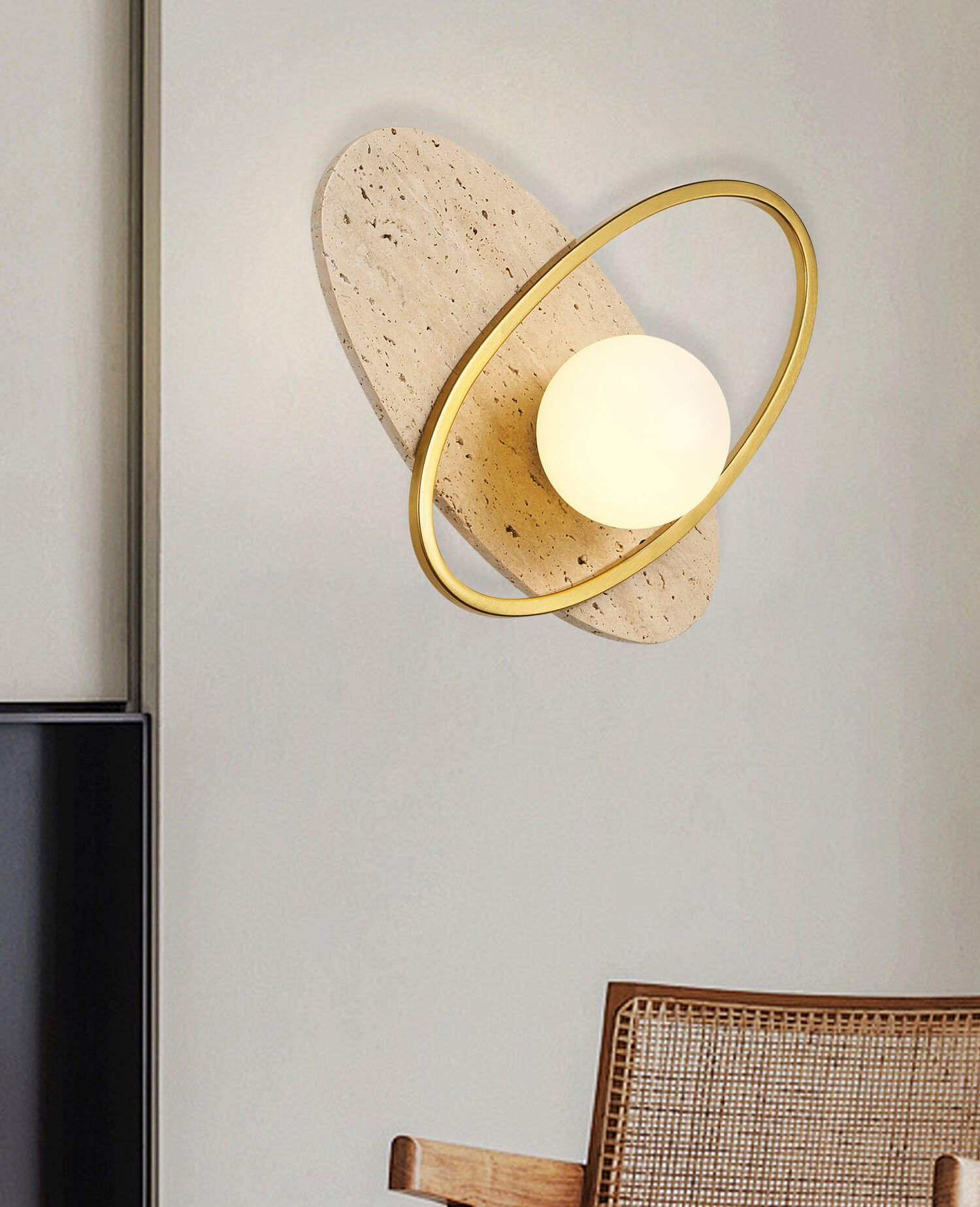 Astrae Mermer Desenli Modern Salon Aplik