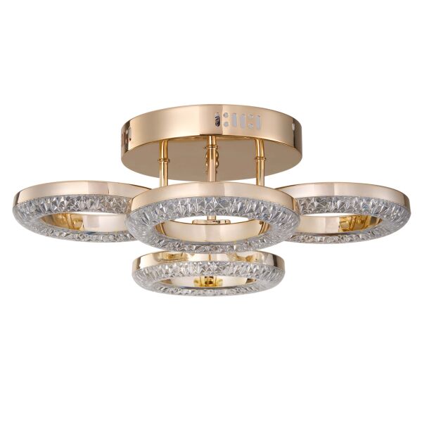 Oylum 4'lü Gold 24 Watt Kristalli Koridor Salon Led Plafonyer Avize