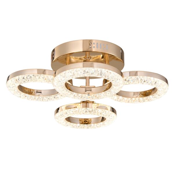 Oylum 4'lü Gold 24 Watt Kristalli Koridor Salon Led Plafonyer Avize