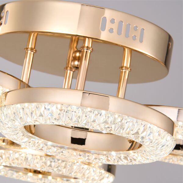 Oylum 4'lü Gold 24 Watt Kristalli Koridor Salon Led Plafonyer Avize