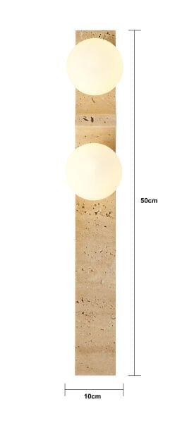 Veluna 2'li Traverten Mermer Desenli Modern Salon Aplik