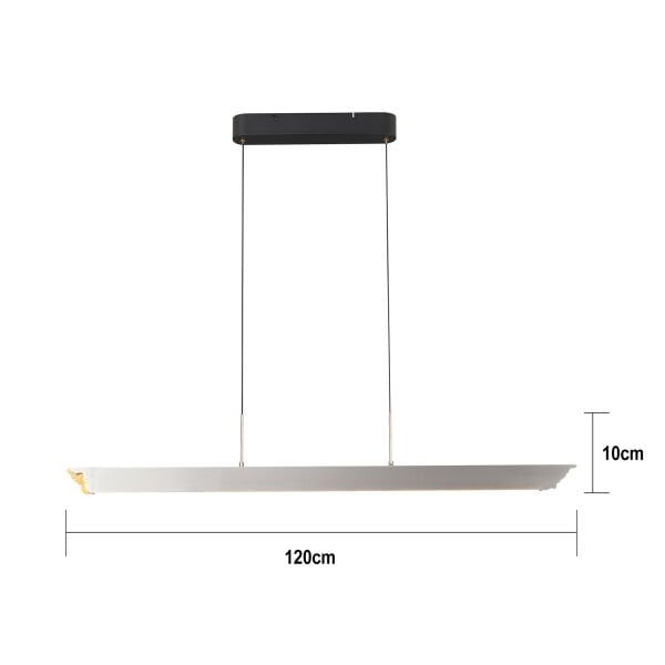 Late Gri Sıralı Yemek Masası Üstü 30 Watt Modern Sarkıt Salon Led Avize