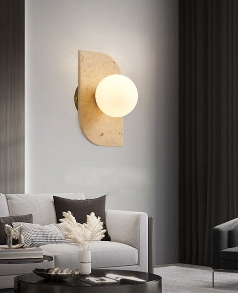 Tirra Traverten Mermer Desenli Modern Salon Aplik