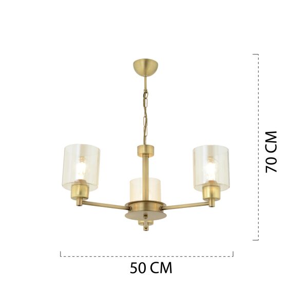 Geneva 3 Lü Eskitme Modern Yatak Odası  Salon Avize