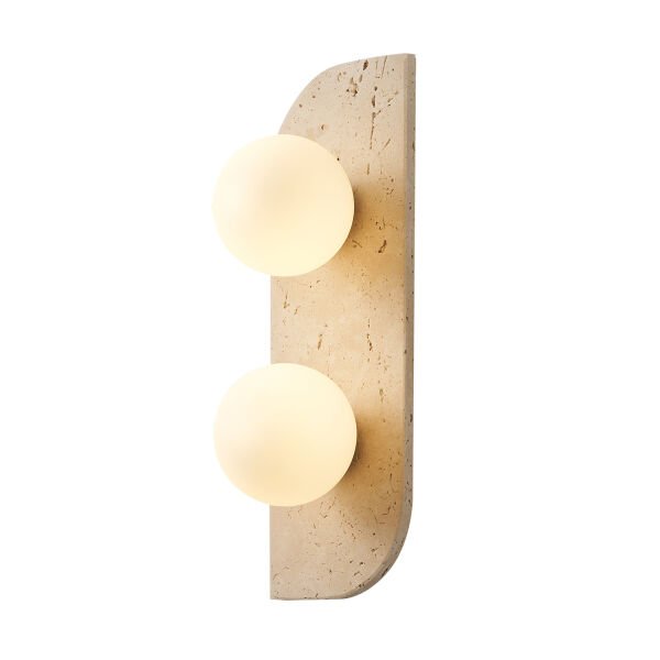 Tirra 2'li Traverten Mermer Desenli Modern Salon Aplik