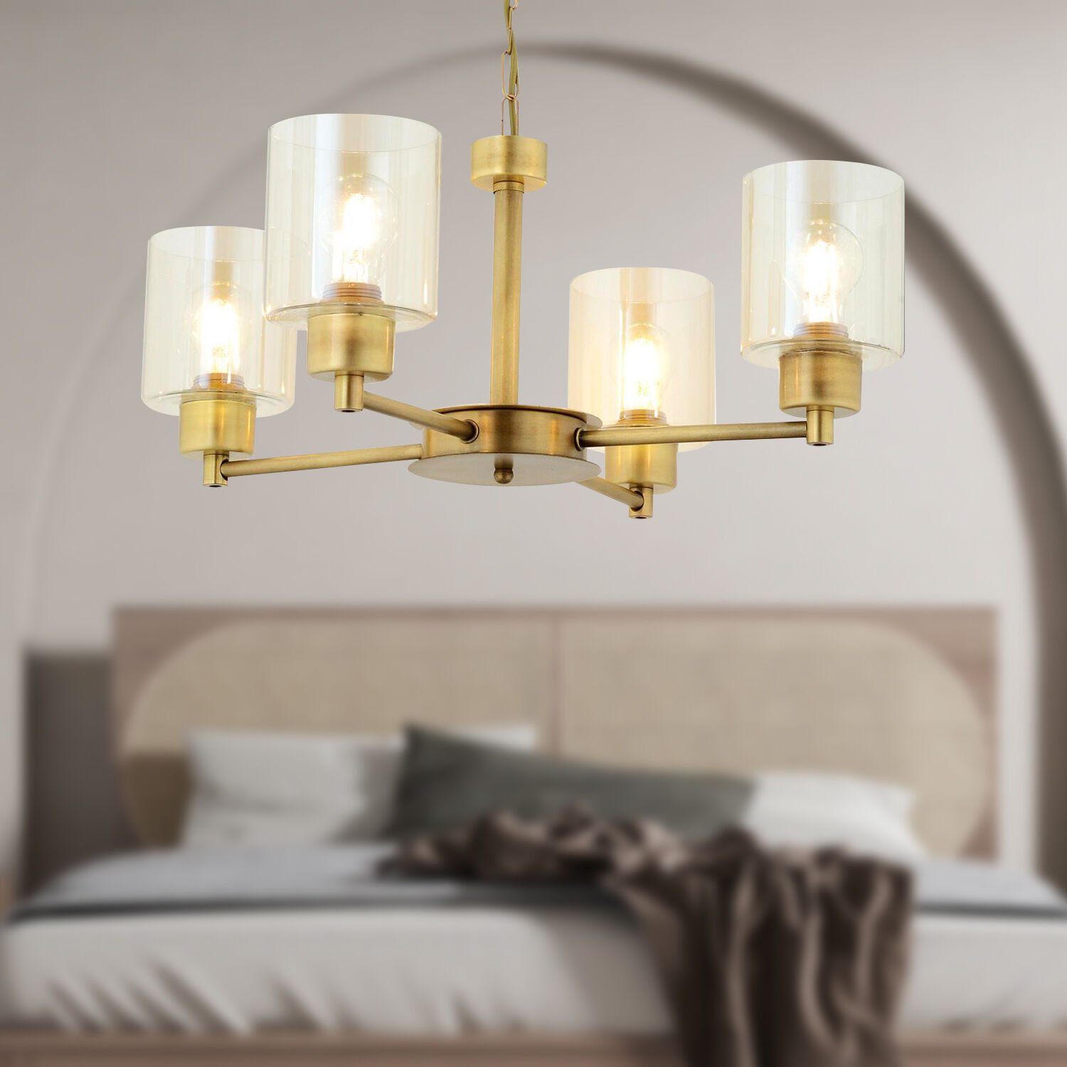 Geneva 4 Lü Eskitme Modern Yatak Odası  Salon Avize