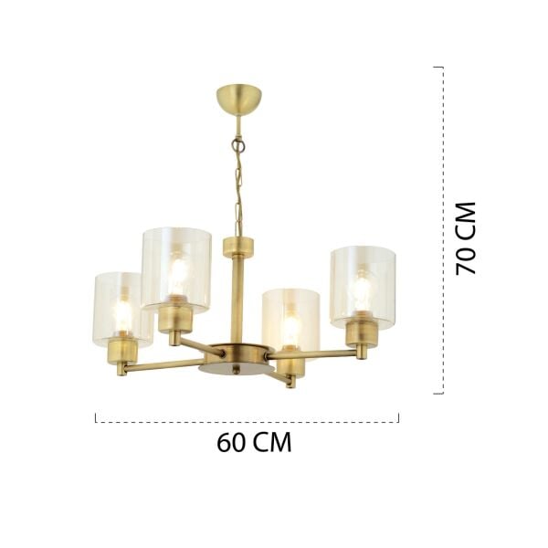 Geneva 4 Lü Eskitme Modern Yatak Odası  Salon Avize