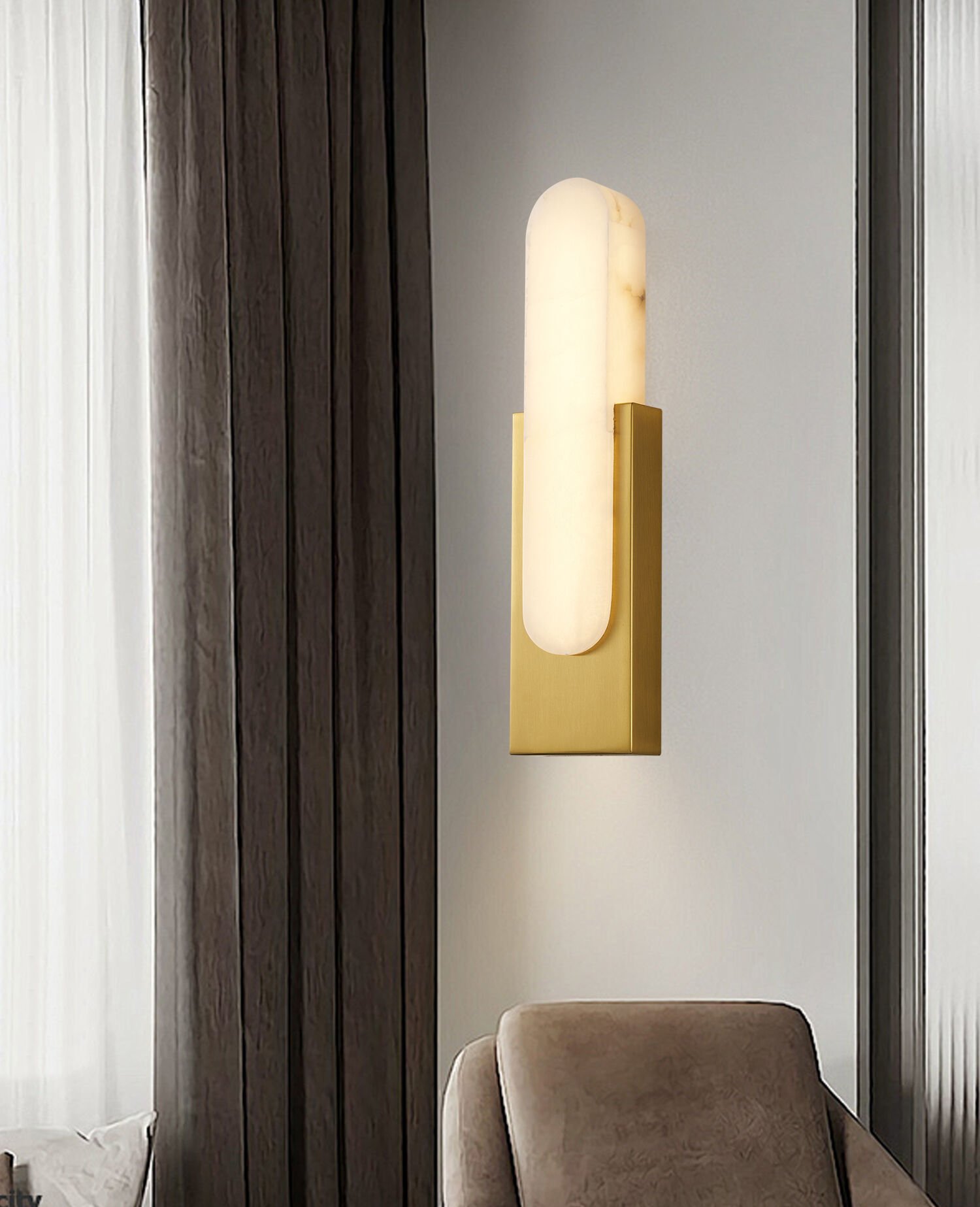 Lunelle Eskitme Mermer Desenli Modern Salon Led Aplik