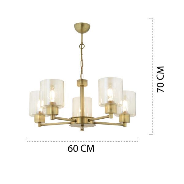 Geneva 5 Li Eskitme Modern Yatak Odası  Salon Avize