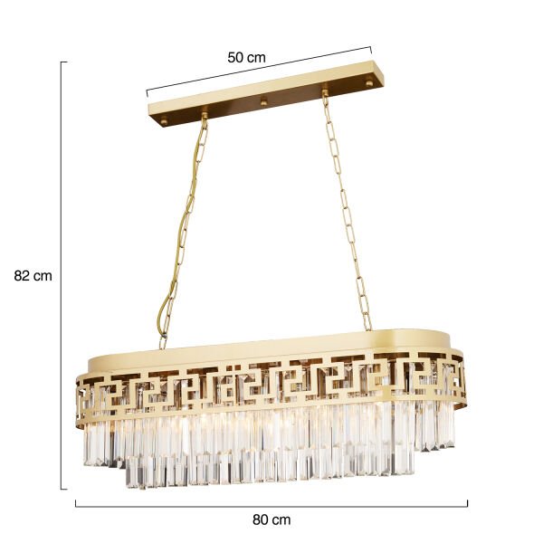 Merlin Sıralı Eskitme Kristalli Taşlı Modern Tasarım Yemek Masası Üstü Kristal Salon Avize