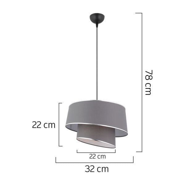 Paoni 2 Katlı Gri Gümüş Detaylı Modern Koridor,Yatak Odası Salon Avize
