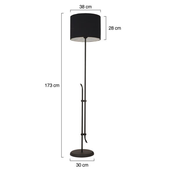 Jolly Siyah Şapkalı Siyah Modern Tasarım Ayaklı Abajur Lamba  Metal Lambader