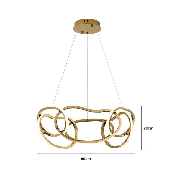Quon 6'lı Gold 110 Watt Yuvarlak Modern Sarkıt Salon Led Avize