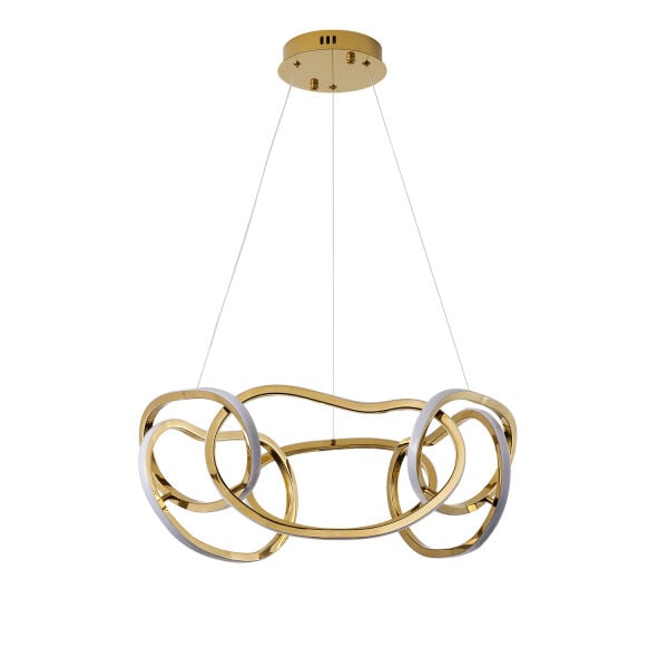Quon 6'lı Gold 110 Watt Yuvarlak Modern Sarkıt Salon Led Avize
