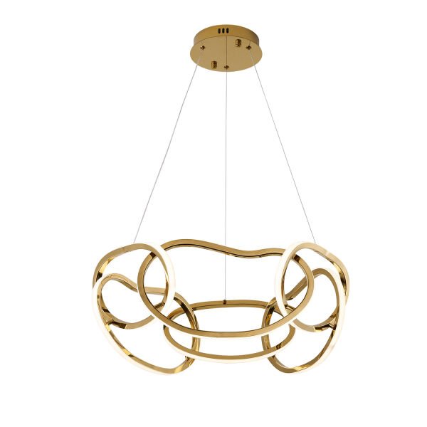 Quon 6'lı Gold 110 Watt Yuvarlak Modern Sarkıt Salon Led Avize