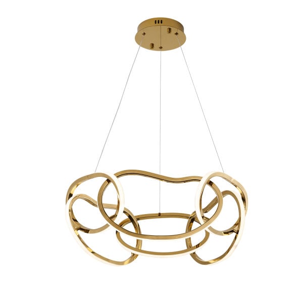 Quon 6'lı Gold 110 Watt Yuvarlak Modern Sarkıt Salon Led Avize