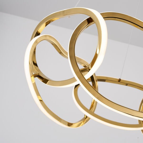 Quon 6'lı Gold 110 Watt Yuvarlak Modern Sarkıt Salon Led Avize