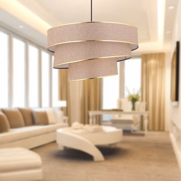 Paoni 3 Katlı Eskitme Gold Detaylı Modern Koridor,Yatak Odası Salon Avize