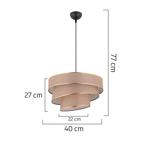 Paoni 3 Katlı Eskitme Gold Detaylı Modern Koridor,Yatak Odası Salon Avize